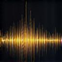 Abstract icon representing sound waves forming a brand logo.