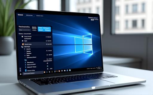 A sleek laptop displaying the InnovaTech software interface.